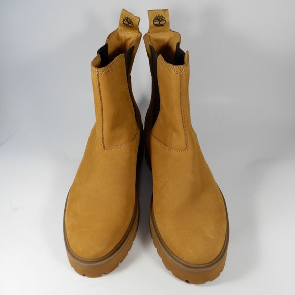 Timberland Carnaby Cool Chelsea BOOTS Size 9.5 Wheat Nubuck Lug Sole NEW - Picture 3 of 11
